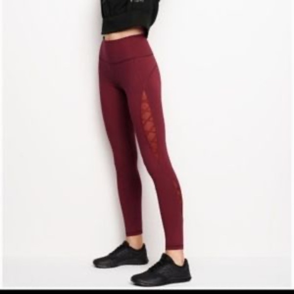 Victoria Secret Sport Burgundy Knockout Legging Tight Corset detail -‎ Size M - Picture 2 of 11